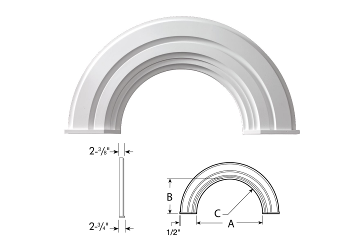 HalfRound Arch Trim 10M Decorative